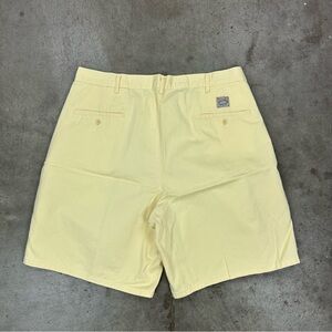 Vintage USA Polo Ralph Lauren Pale Yellow Chino Pleated Shorts